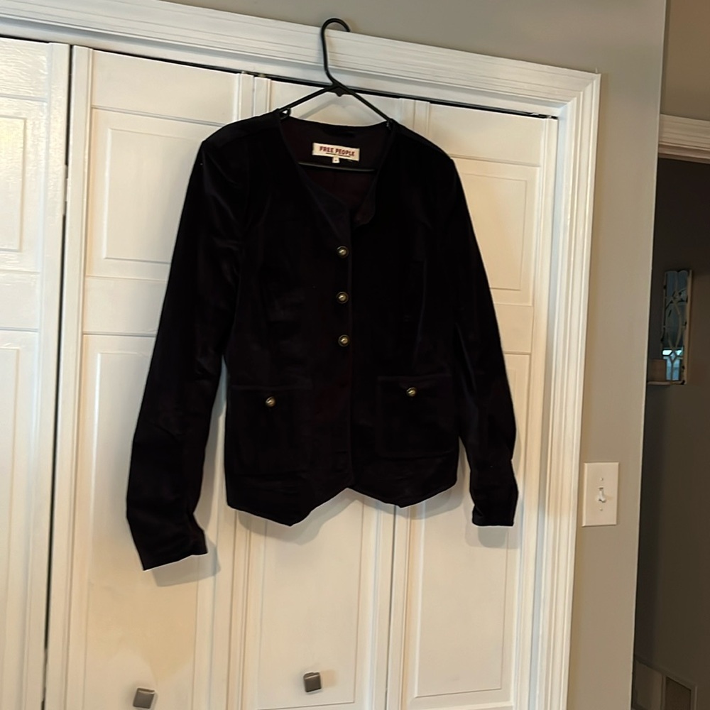 Free People Black Blazer